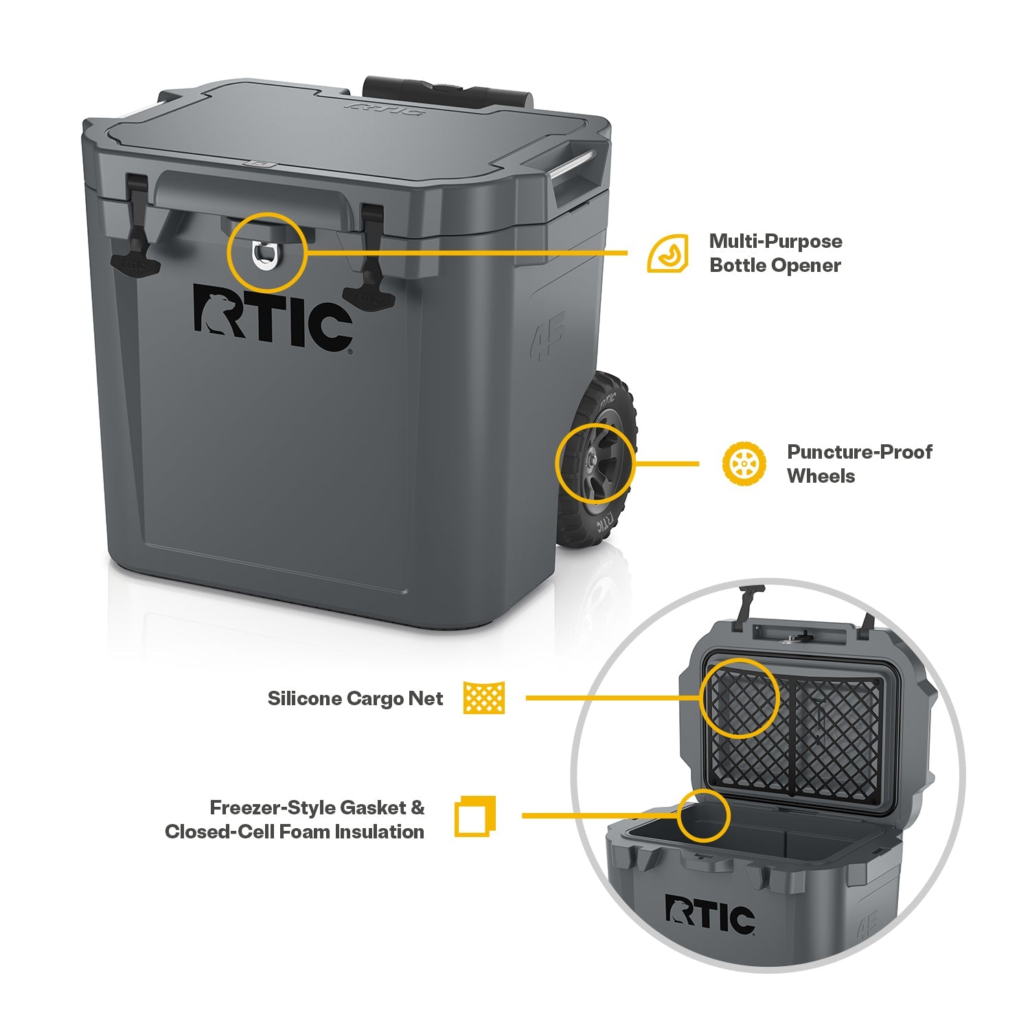 45 QT Ultra-Tough Wheeled Cooler (GW95)