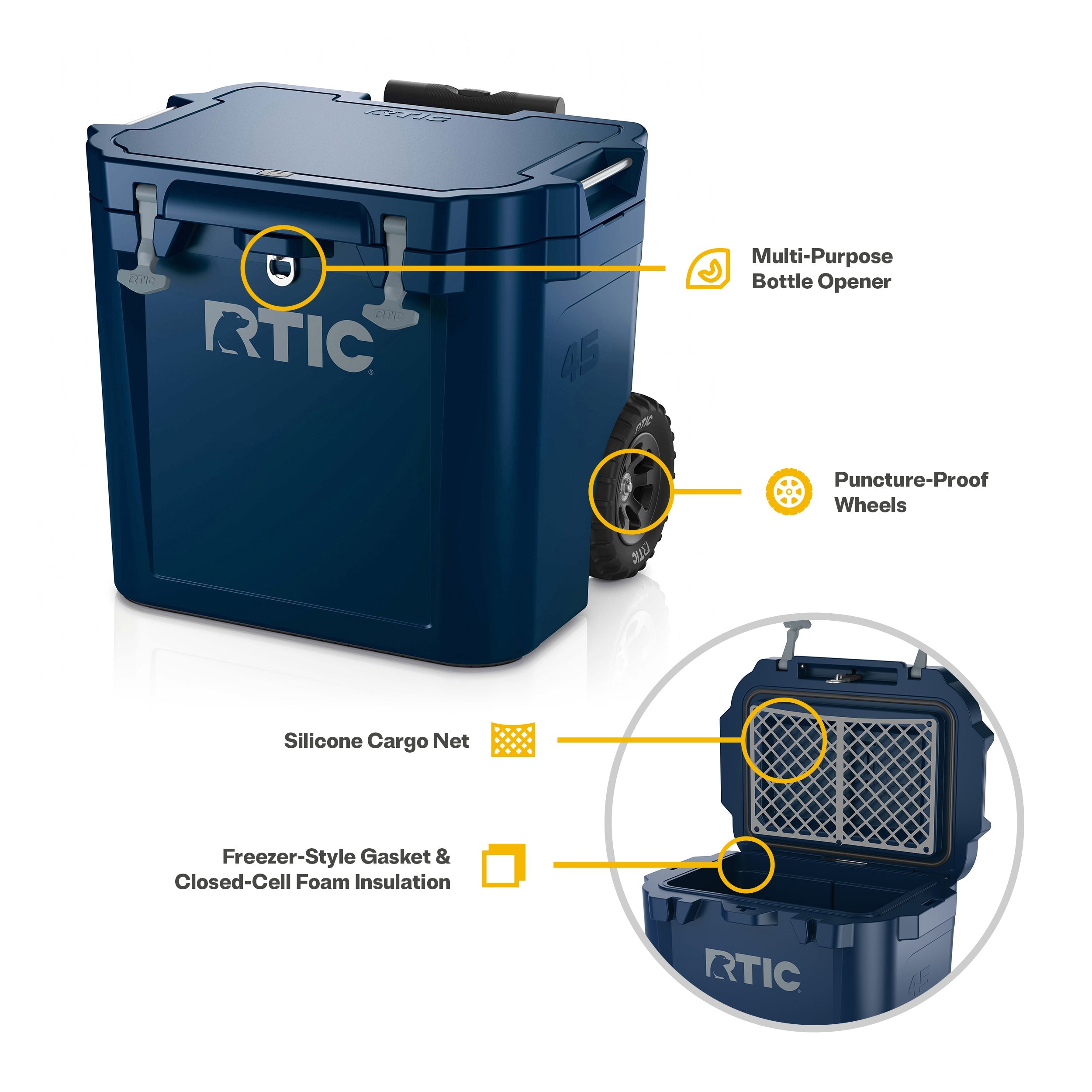 45 QT Ultra-Tough Wheeled Cooler (REBH)