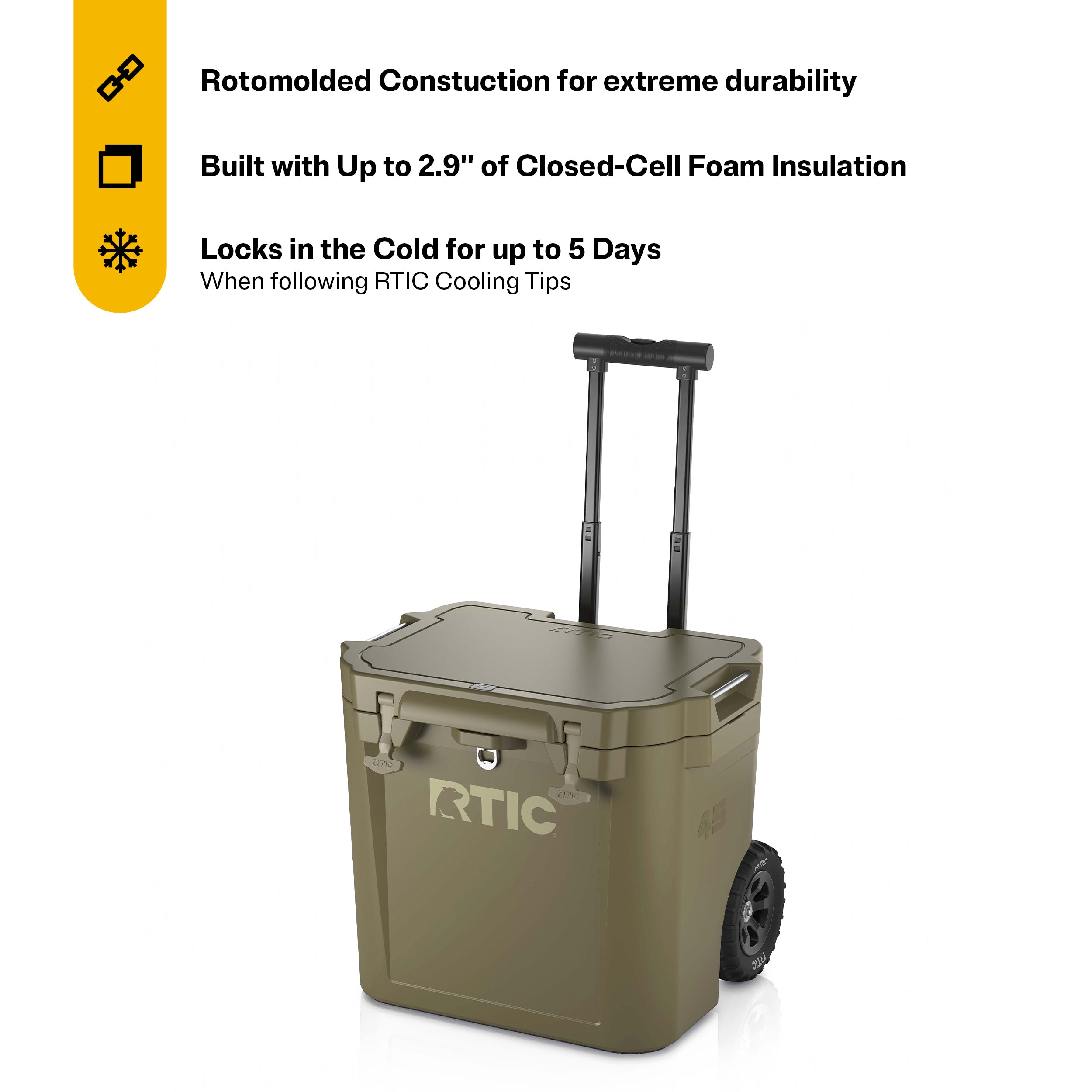 45 QT Ultra-Tough Wheeled Cooler (GW95)